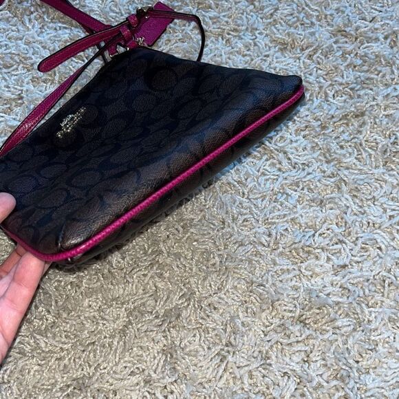 Coach Signature Crossbody Bag F35940 Brown & Pink Ruby - Picture 10 of 15